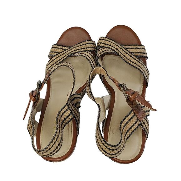 Mia Womens Shoes Black Natural Rope Platform Wedge Sandals Tan Black Size 8 - Picture 4 of 8